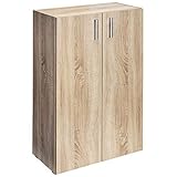 Casaria Kommode Vela 2 Türen 115,5x60x30cm höhenverstellbarer Einlegeboden Holz Bücher Arbeitszimmer Flur Büro Mehrzweckschrank Anrichte Schrank Eiche