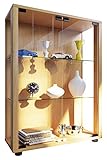 VCM,911993,Sammelvitrine AA8Standvitrine GlasvitrineGlasregal Vitrine GlasSchaukasten ohne Beleuchtung Buche Sintalo, 80 x 60 x 25 cm