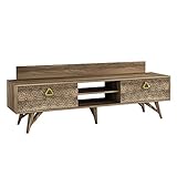 moebel17 4920 Yakamoz TV Lowboard Fernsehtisch Fernsehschrank Schrank, Walnuss, Wohnzimmer, Holz, Korpus eigenes Design, 180 x 46,6 x 29,5 cm