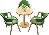 Couchtisch für Konferenz- und Empfangsräume mit Stuhl, Restauranttische und Stühle, 3 Stühle, Balkon, Wohnzimmer, Zuhause, Leder, Orange, Grün, Mehrfarbig, Durchmesser 60 cm (Farbe