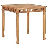 MOONAIRY Garten-Esstisch, Couchtisch, Konsolentisch, Gartentisch, Balkontisch, Balkonmöbel Kleiner Balkon, Balkon Tisch, Beistelltisch, 80x80x80 cm Massivholz Teak
