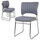 ALBATROS Besucherstuhl REMO 4er / 8er / 20er Set, viele Farben - Stapelstuhl mit Kunstleder-Sitzfläche für Hohen Komfort und Edles Design - Konferenzstuhl stapelbar (grau, 8)