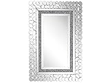 Beliani Moderner Wandspiegel mit Rahmen Silber rechteckig 60x90 cm Pabu