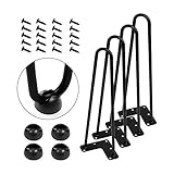 XBSXP 4 er Set Möbelbeine, Schwarze Möbel Robuste Metallbeine Tisch möbel Schränke Schlafsofa TV Möbel Füße Schubladen Tisch Nachttischschrauben inklusive (50cm),50cm