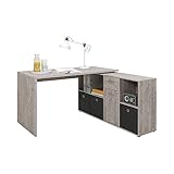 FMD Möbel, 353-001 Lexo Schreibtisch-Winkelkombination Tisch Maße 136.0 x 75.0 x 68.0 cm, Regal Maße 137.0 x 71.0 x 33.0 cm (BHT)