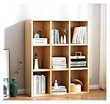 Präsentationsregal, Gitterschrank, einfaches Bücherregal, Multi-Grid-Aufbewahrungsschrank for Schlafzimmer und Wohnzimmer YIJIAN (Farbe : Light Oak Color 80x24x95cm)