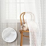 NHNHN Durchsichtige Vorhänge, 243.8 cm Länge, 2 Paneele, bestickte halbdurchsichtige Voile-Vorhänge, Stangentasche, durchsichtige Vorhänge für Wohnzimmer (mitfühlende Herzen – 412, 52Wx96L)