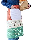 HQPCAHL Damen Kochschürze Vorbinder Schürze Taillen Schürze mit Taschen Apron Cotton Leinen,One Size,B
