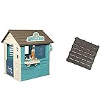 Smoby - Spielhaus Sweety Corner - Kinderspielhaus für drinnen und draußen, mit Verkaufstheke und viel Zubehör, 105 x 110 x 127 cm, ab 2 Jahren & Smoby 810907 Bodenplatten-Set mit Klicksystem