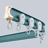 Gebogene Vorhangschiene, Decke Gebogene Vorhangschiene, Raumteiler-Deckenschiene Für Vorhänge, RV-Vorhangschiene, Vorhangschienen-Deckenmontage Für L-Form U-Form Erkerfenster (Color : Blue, Size : 2
