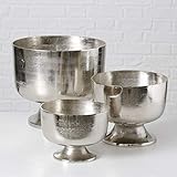 Boltze Pflanztopf Blumentopf Übertopf Vase Aluminium Silber 3er Set