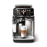 PHILIPS Domestic Appliances 5400 Series Kaffeevollautomat - LatteGo-Milchsystem, Langlebiges Keramikmahlwerk, 12 Kaffeespezialitäten, TFT-Display, 4 Benutzerprofile, Chromdesign (EP5447/90)