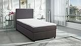 Kuechen-preisbombe Boxspringbett Hotelbett 90x200 Bonellfederkern Bett mit Topper Paxos II grau