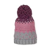 Sterntaler Unisex Strickmütze mit Bommel und Blockfarben, Gefüttert, Alter: 18-24 Monate, Größe: 51, Lila/Rosa/Grau