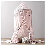 QULACO Bettvorhänge, Betthimmel-Vorhänge, für Kinder, Babys, Baldachin, Bettdecke, Betthimmel, Vorhang, Bettwäsche, rund, Kuppelzelt, Baumwolle, für Zuhause, Betthimmel