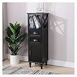 KIRANDY Retro-Schubladenschrank aus Massivholz, modernes minimalistisches Schließfach for Wohnzimmer (Farbe : Black 30x30x98cm)