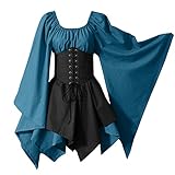 Gothic Kleidung Damen Sexy Sommer Große Größen Punk Übergrösse Renaissance Festlich Gothic Kleid Halloween Lang Festival Outfit Mittelalter Kleid Kleid Historisches Vintage Kleidung Cosplay Kostüm !