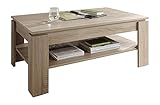 trendteam smart living Wohnzimmer Couchtisch Wohnzimmertisch Universal, 110 x 47 x 65 cm in Eiche Sägerau hell mit zusätzlicher Ablagefläche