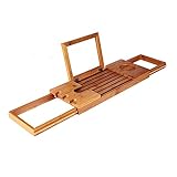 Alipis 1 Stück Bambus Und Holz Badewannenrahmen Dekoratives Badewannenregal Tablet-Ständer Für Schreibtisch Badewannentablett Glasregalhalterungen Tablet-Organizer Dekortablett