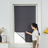 KHFHVB Blackout Roller Blind with Suction Cups, Blackout Heat Protection Roller Blind Window Darkening, Cut to The Required Size for Bedroom, Children's Room, Travel,Grau,48cm*93cm