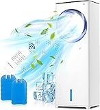 Fychuo Mobile Klimaanlage Klimageräte Luftkühler 3.5L, 3 in 1 Tragbarer Klimageräte, Blattloses Design, mit Wasserkühlung Ventilator Verdunstungskühler, 3 Modi & Stufen, Timer, Fernbedienung