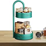 Firulab Gewürzregal Drehteller | 2 Etagen Lazy Susans Gewürzregal Organizer, 360 Grad Drehteller höhenverstellbar, drehbare Gewürzregale für Speisekammer, Schrank, Tisch
