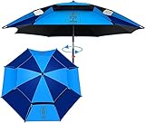 LUVADU ZCX großer Angelschirm Angelschirm Strandschirm Outdoor Sonnenschirm Verstellbarer Sonnenschirm Regenschirm Regenschirm Angeln Regenschirm Tragbarer Angeln Regenschirm, blau, 2.2m