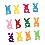 Amosfun 10-Teiliges Mini-Sammelalbum-Girlanden-Dekor Mini-Korb Tischset Für Kinder Hasen-Miniaturen Osterhasen-Dekor Aus Vliesstoff Statuette Wimpelkette Knopf Banner Kleidung