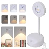 LED Wandleuchte mit Bewegungsmelder Innen Akku mit USB Kabel, Leselampen zur Wandmontage mit Touch Control Stufenlos Dimmbar 3 Farbmodi, 360° drehbare Wandlampe 2 Erkennungsmodus Kabellose Lampe