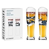Ritzenhoff 3481006 Weizenbierglas 500 ml – 2er Set – Serie Brauchzeit Set Nr. 6 – 2 Stück mit mehrfarbigem Digitaldruck