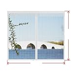 Folio Magnetic Window Screen Mesh Indoor Anti-Moskito-Vorhang Tüll Summer Unsichtbares Abnehmbares Waschbares Screen Net-China, Stripe White, W150cm X H150cm