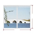 Folio Magnetic Window Screen Mesh Indoor Anti-Moskito-Vorhang Tüll Summer Unsichtbares Abnehmbares Waschbares Screen Net-China, Stripe White, W150cm X H150cm