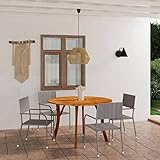 ZEYUAN 5-TLG. Garten-Essgruppe, Gartenlounge Set, Gartenmöbel, Terrassenmöbel, Möbelsets, Sitzgruppe Garten, Balkonmöbel Set, Gartengarnitur, Anthrazit