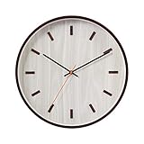 Wanduhr/Wanduhren 35 cm Runde Holz Wanduhr Stumm Nicht tickt 3D Digitale Nummer Mode Dekoration (batteriebetrieben) Wanduhren ​Uhr Wand (Color : Beige-2)