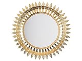 Beliani Stilvoller Spiegel rund Metall 60 x 60 cm Sonnenoptik Gold Vorey