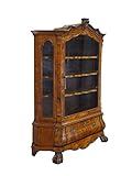 Neobarock Vitrine | Antiker Vitrinenschrank um 1900 | Glasschrank aus Nussbaum H: 178 cm (11074)