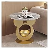 Beistelltisch Runder Beistelltisch, Nachttisch, Couchtisch for Wohnzimmer, Schlafzimmer, kleine Räume, einfache Montage, moderner Heimdekor-Nachttisch mit stabiler Metallbasis Wohnzimmertisch ( Color