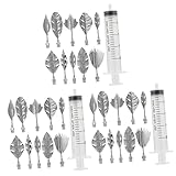 Luxshiny Garnierspritze 3 Sets Nadel Modell Stil Herstellung Javascript Werkzeug DIY Gelee Leere Gelatine Dekor Dekoration Düsen Kit Blätter Nadeln Kuchen D Gebäck Edelstahl Gelee Kunst