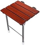 Duschhocker, Badesitze, Duschhocker, Duschstuhl, Teakholz, Badezimmer, ältere Menschen, Duschhocker, Klappsitz, Wandbank, Traggewicht: 250 kg, Duschstuhl, Duschbank
