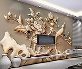 Wallpaperdan Feng Sunrise Big Jade TV Sofa Hintergrund Wohnzimmer Schlafzimmer Relief Wandbild 3D Wallpaper TV Wandbild Tapete Wanddekoration fototapete 3d Vlies wandbild Schlafzimmer-250cm×170cm