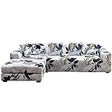MINGPINHUIUS Sofa Überzug L Form, 2-teilig 3 Sitzer Stretch Sofabezug mit 4pcs Kissenbezug geeignet für Ecksofa,L Förmig Sofa