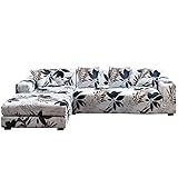 MINGPINHUIUS Sofa Überzug L Form, 2-teilig 3 Sitzer Stretch Sofabezug mit 4pcs Kissenbezug geeignet für Ecksofa,L Förmig Sofa