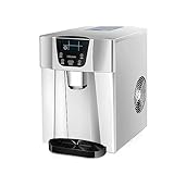 CLoxks Eismaschine 26 Pfund Arbeitsplatten-Eisbereiter mit 2-Liter-Wasserspender – Silberne automatische multifunktionale Trinkwasser-All-in-One-Maschine