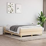 Festnight Boxspringbett Polsterbett Bettboden Bettrahmen Bed Frame Betten Jugendbett Creme Boxspringbett 140 x 200 cm Stoff