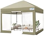 Quictent Transparentes Zelt, 3 x 3 m, Ez Pop-Up-Baldachin mit Seitenwänden, sofortiger Outdoor-Pavillon, Unterschlupf, wasserdicht (Khaki)