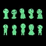 10 Stück Prinzessin Mononoke Leuchtende Baum Spirituosen und 50 leuchtende Steine im Dunkeln, die leuchtenden Baumgeister werden als Dekoration für Terrasse, Balkon, Innenhöfe und Rasen verwendet