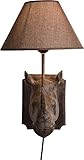 Kare Design Wandleuchte Rhino, rustikale Tierkopf Wanddekoration für den Innenbereich, Kolonialstil, Braun (H/B/T) 39,5x26,5x24,5cm
