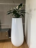 MATERIUM Bodenvase Groß, Pflanzkübel XXL, Vase Groß, Weiß - 120 cm - Fiberglas - Indoor & Outdoor (LIA 120cm)