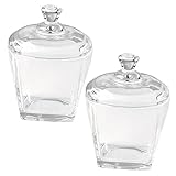 UPKOCH 2 Stück Glas-Bonbonglas Transparenter Behälter Mit Deckel Behälter Dekorative Gläser Bonbonschalen Mit Deckel Bonbonglas-Behälter Kristall-Bonbonglas Kleines Glas