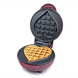 Korona 41006 Mini-Herzwaffeleisen | Belgische Waffel in Herzform ca. 9,5 cm | Für Zwischendurch, Party oder Kindergeburtstag | Geeignet für Waffeln am Stiel | Retro-Design | 550 Watt max.